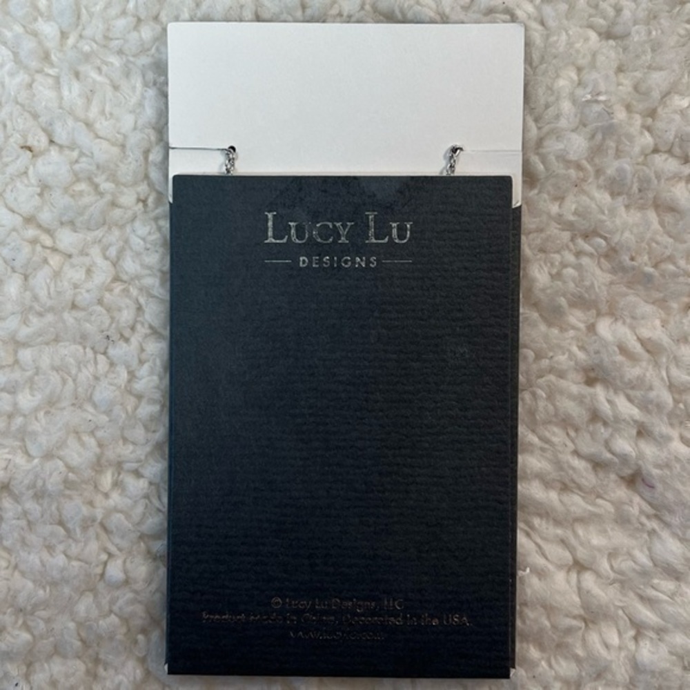 Lucy Lu "BLESSED" Stainless/Enamel Bar Necklace - Picture 4 of 4